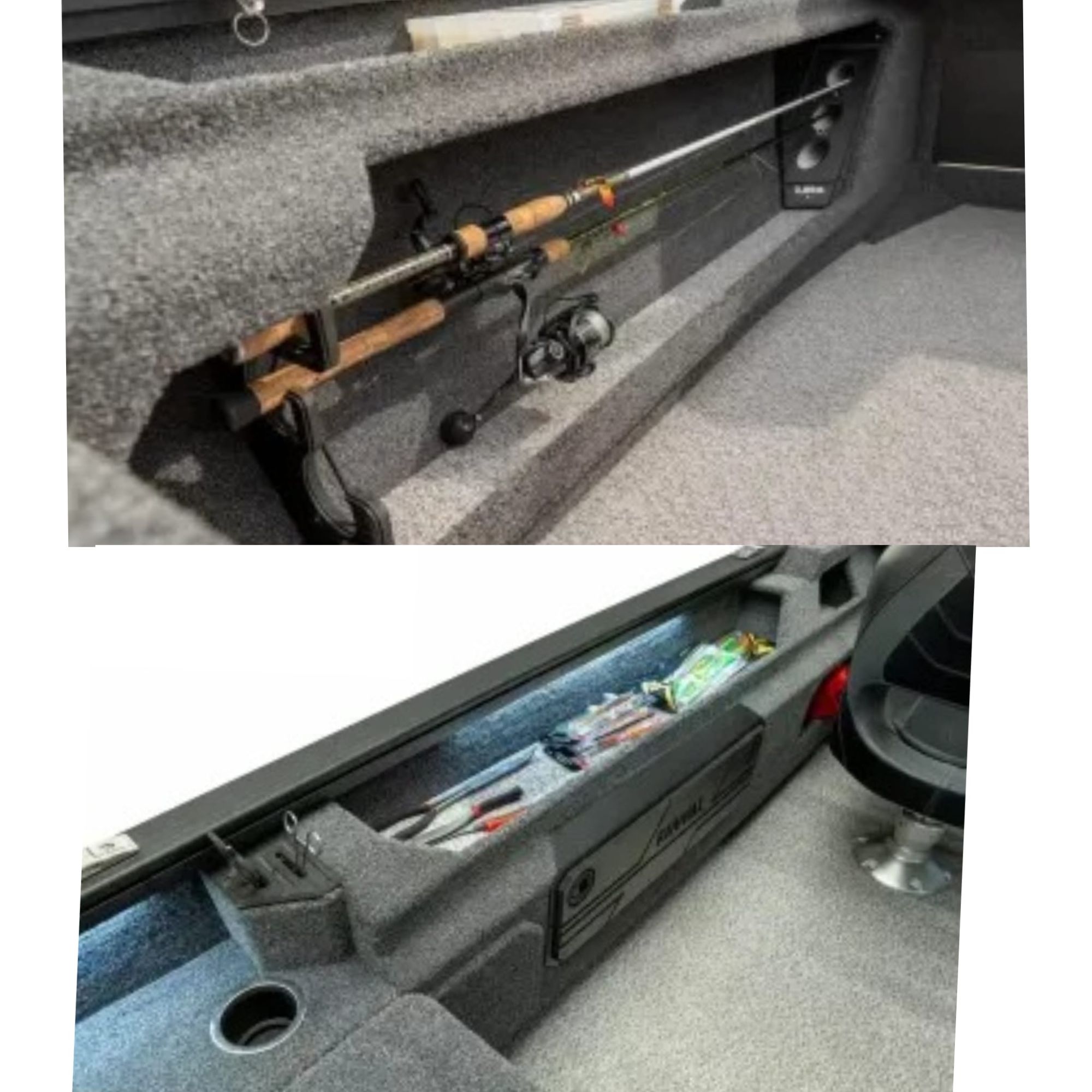 Standard rekesz cseréje bal oldalon három 2,8 m hosszú pergető bot rekeszére