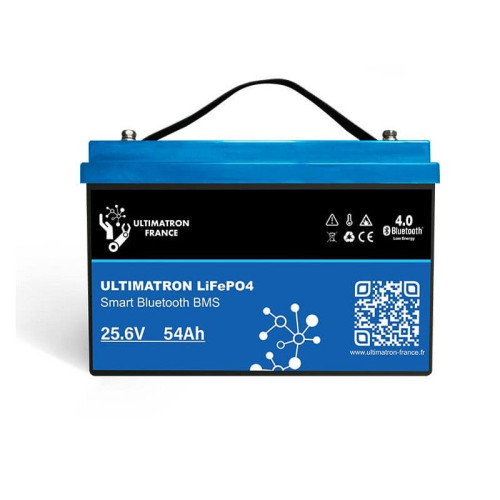 Lithium batéria ULTIMATRON LiFePO4 Smart BMS 24V 54Ah 16 kg loď pre rybára