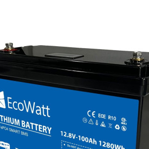 Fotogaléria Lithium batéria ECOWatt ULTIMATRON LiFePO4 Smart BMS 12,8V 100Ah 12 kg