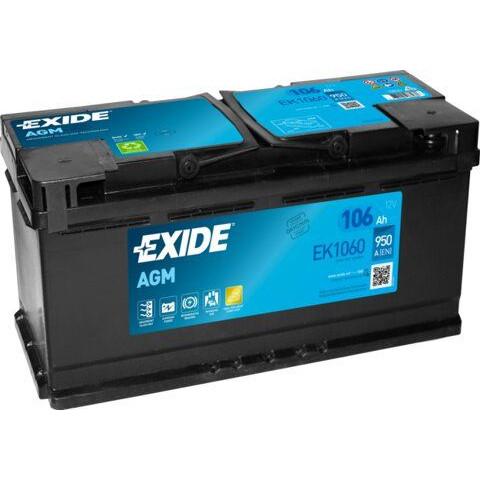 Horgász csónak Akumulátor 106Ah/12V Exide Start - Stop AGM EK1060 950A